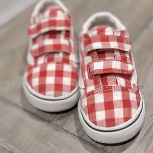 Sz 10 (Toddler) Vans, Red & White Gingham, UNISEX